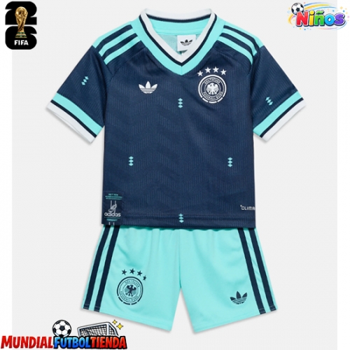 Camiseta Alemania Segunda Equipación Replica Mundial 2026 para niños mangas cortas (+ Pantalones cortos)